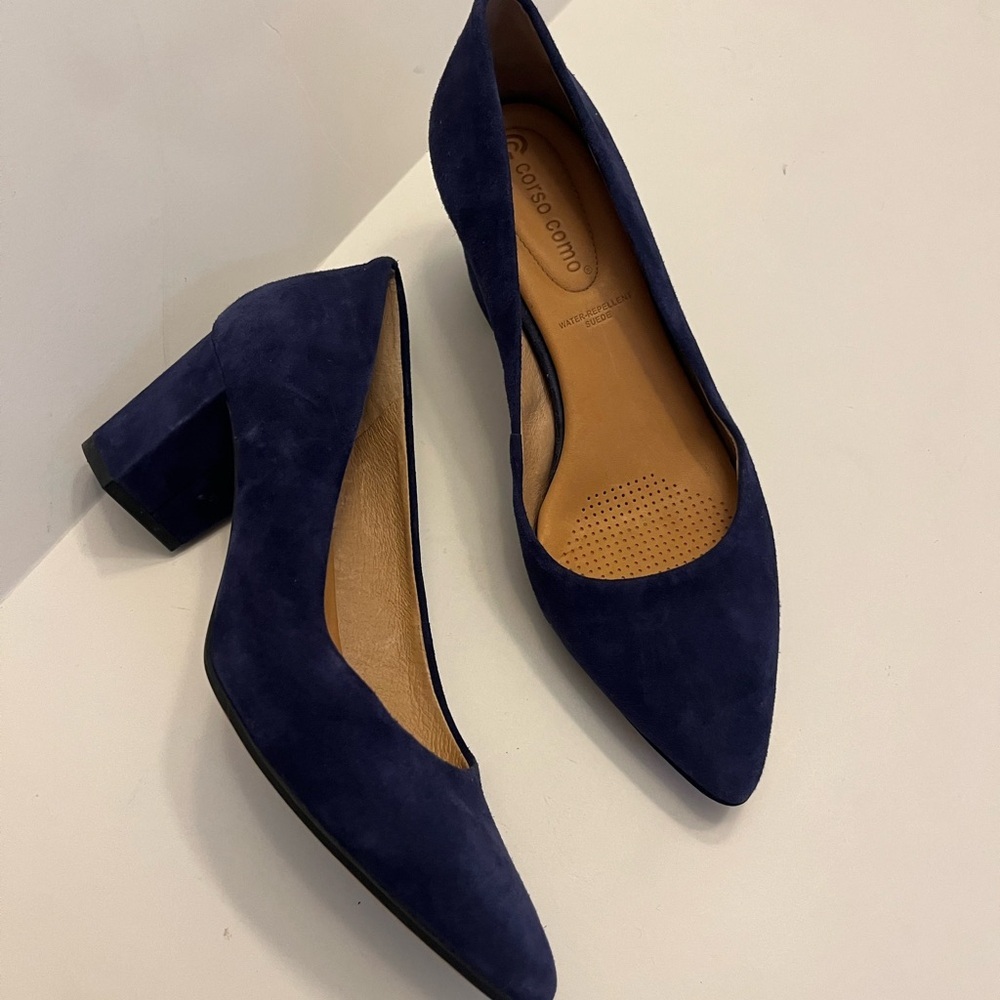 Corso Como Ryanna Classic Suede Pumps 8.5 navy blue - Picture 2 of 7